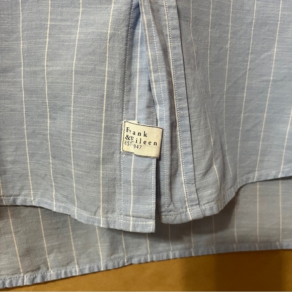 Frank & Eileen | Eileen Relaxed Button Up Shirt Striped Italian Cotton Size M - Picture 7 of 12